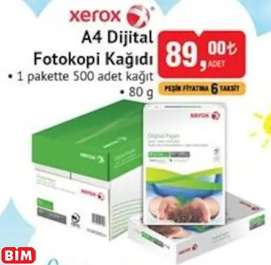 XEROX A4 DİJİTAL FOTOKOPİ KAĞIDI XEROX A4 DİJİTAL FOTOKOPİ KAĞIDI